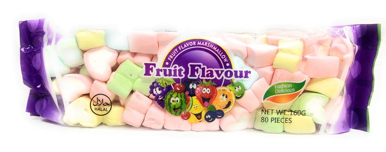 FRUIT FLAVOUR MARSHMALLOW 160g COMBO PACK OF 2 (160*2) (TWIST+HEART) - Combo pack of fruit flavor marshmallows!