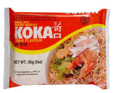 KOKA Oriental Instant Noodles Crab flavour(Pack of 9) "(HALAL Certified)" - Enjoy the authentic taste of crab with KOKA Oriental Instant Noodles Crab Flavour, Pack of 9, HALAL Certified.