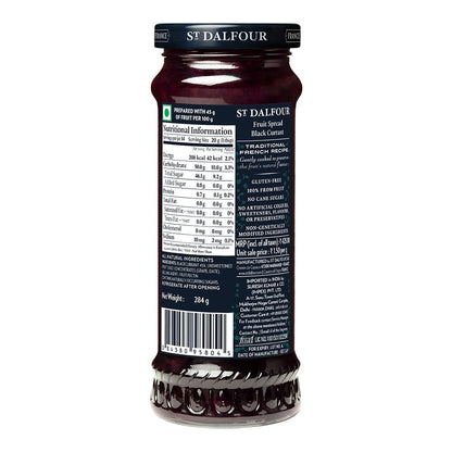 St Dalfour Black Currant Fruit Spread 284 g | No Added Sugar | 100% from Fruit | No Added Preservatives, Colours, Flavors or Sweeteners | No Corn Syrup | Traditional French Recipe