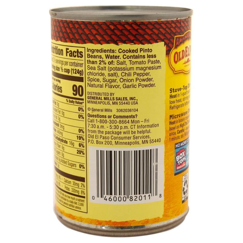 Old El Paso Fat Free Refried Beans, 453 g - "Healthy and delicious!"