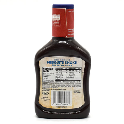 Kraft Slow-Simmered Mesquite Smoke Barbecue Sauce, 18 oz / 510 g - "Mesquite BBQ Magic!"