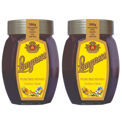 Langnese Pure Bee Honey Golden Clear, 2 x 500 g - "Golden Honey Duo!"