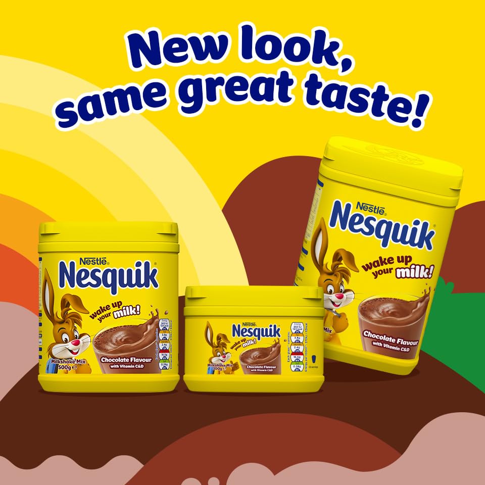 Nesquik Nestle Nesquik Chocolate Flavour Milkshake Mix, 300 G, (103066141), No Artificial Sweeteners - "Chocolate Nesquik Mix - 300g of Pure Milkshake Joy, No Artificial Sweeteners!"