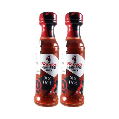 Nando's Peri Peri Chilli Sauce - XX Hot, 125g, Pack of 2, Product of The Netherlands - "Double XX Hot Peri Peri!"