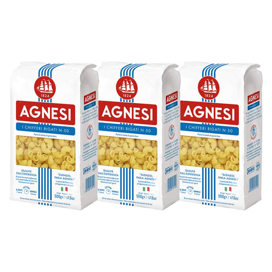 Agnesi Chifferi Pasta, 500g, Pack of 3, Product of Italy - Authentic Italian Quality!