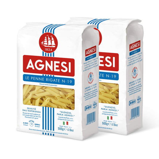 Agnesi Penne Pasta, 500g, Product in Italy (Set of 2) - Italian Duo!