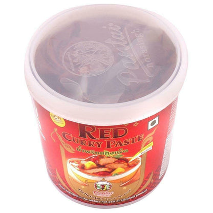 Pantai Norasingh Red Curry Paste, 400 g, Red & Yellow, Medium - "Spicy red curry delight!"