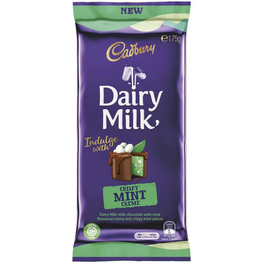 Cadbury Dairy Milk Crispy Mint Creme 175g - Minty and crispy