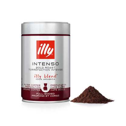 illy Dark Roast Ground Coffee (For Filter Coffee) - 250g - Dark roast ground coffee for filter coffee, 250g.