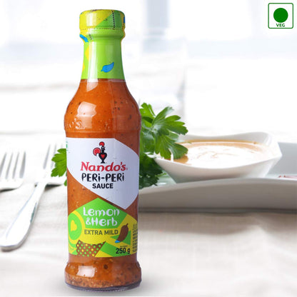 Nando's Peri Peri Sauce Lemon And Herb Extra Mild -250 Gm - "Extra Mild Lemon & Herb!"