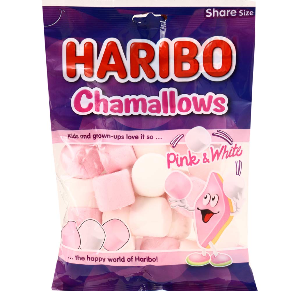 Haribo Chamallows - Pink & White, 140g - Soft and fluffy pink and white marshmallows.