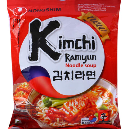 Nongshim Nong Shim Kimchi Ramyun Noodle Soup - Hot & Spicy, 120g - "Nongshim Kimchi Ramyun - 120g of Hot & Spicy Noodle Fun!"