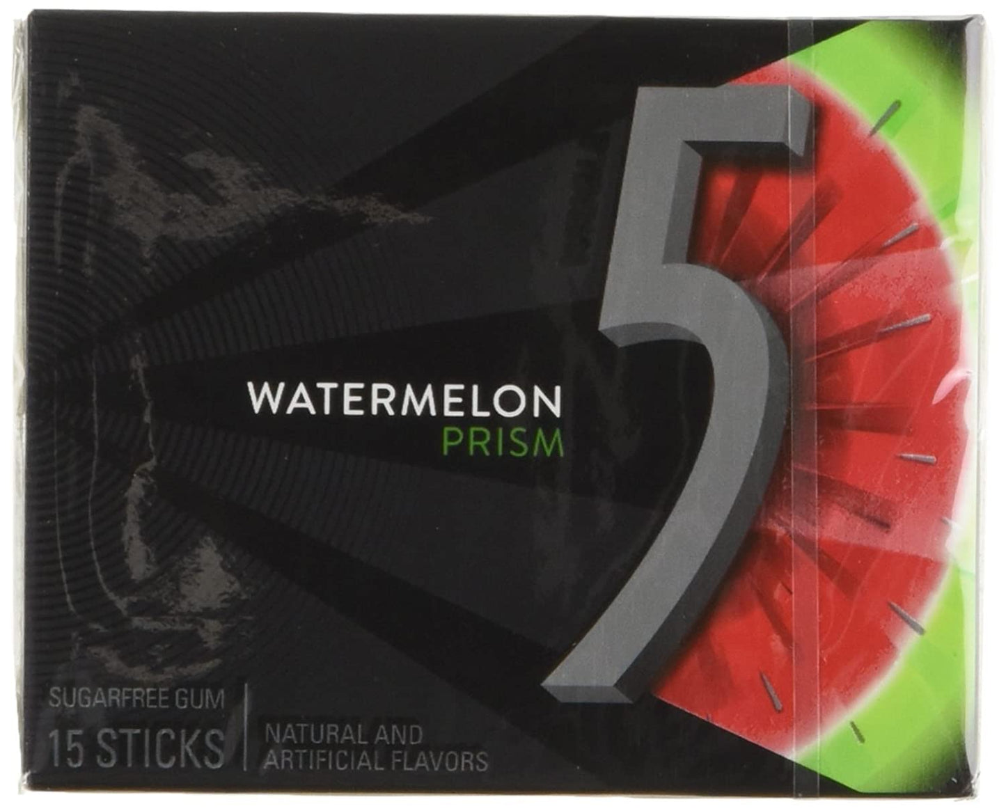 Wrigley's 5 Prism Watermelon Sugar-Free Gum - 2 Packs, 15 Sticks Each - Double the Refreshment!