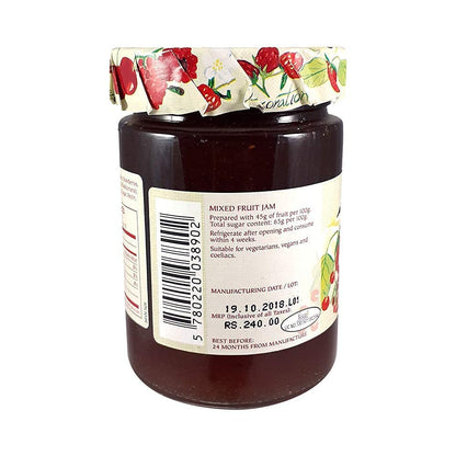 DANA Black Currant Jam + Mixed Fruit Jam, 340g, Pack of 1 Each, Product of Poland - Black currant and mixed fruit jam