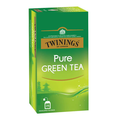 Twinings Pure Green & Pure Camomile Tea, Green & Herbal Infusion Two Tea Combo Pack, Caffeine Free Herbal Tea for Anxiety & Stress Relief, Sugar-Free, 25 Teabags Each