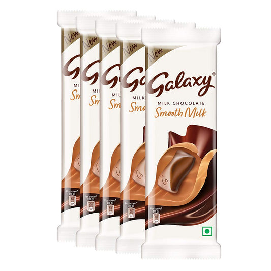 Galaxy Smooth Milk Chocolates - 110g Bar (Pack of 5) - Five bars of smooth, creamy Galaxy milk chocolate