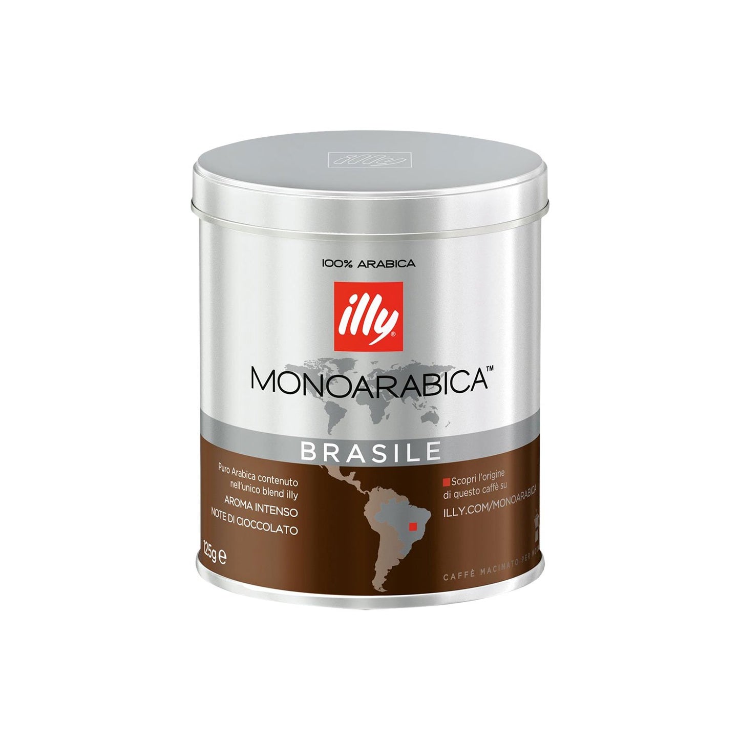 illy Brasile Arabica Selection with Caramel Notes Coffee Tin, 125g - Brasile Arabica selection with a hint of caramel, 125g tin.