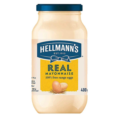 Hellmann's Real Mayonaise, 400 g - Classic real mayonnaise in a 400g jar.