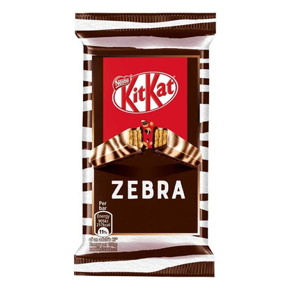 Kitkat 4 Finger Zebra Each 41.5 g (Pack Of 2) - Experience the unique striped design of Kitkat Zebra, each 41.5 g, pack of 2.