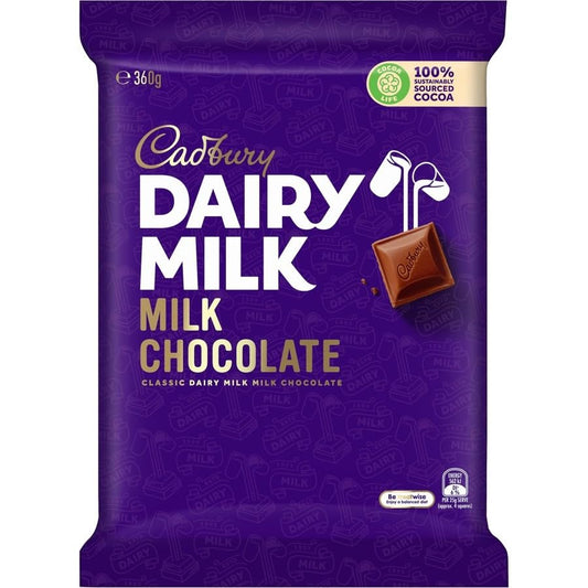 Indulge in Pure Bliss with Cadbury Dairy Milk Large Chocolate Block 360g - Silky Smooth Milk Chocolate for Moments of Irresistible Delight!