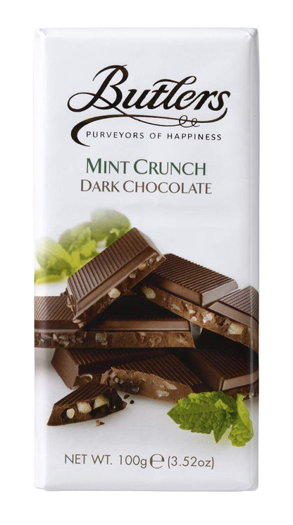 Butlers Mint Crunch Dark Chocolate Bar, 100g - Minty crunch