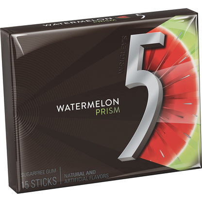 Wrigley's 5 Gum Variety Pack - Cobalt Peppermint, Watermelon, React, 15 Sticks Each, Pack of 3 (USA) - Discover Flavorful Variety