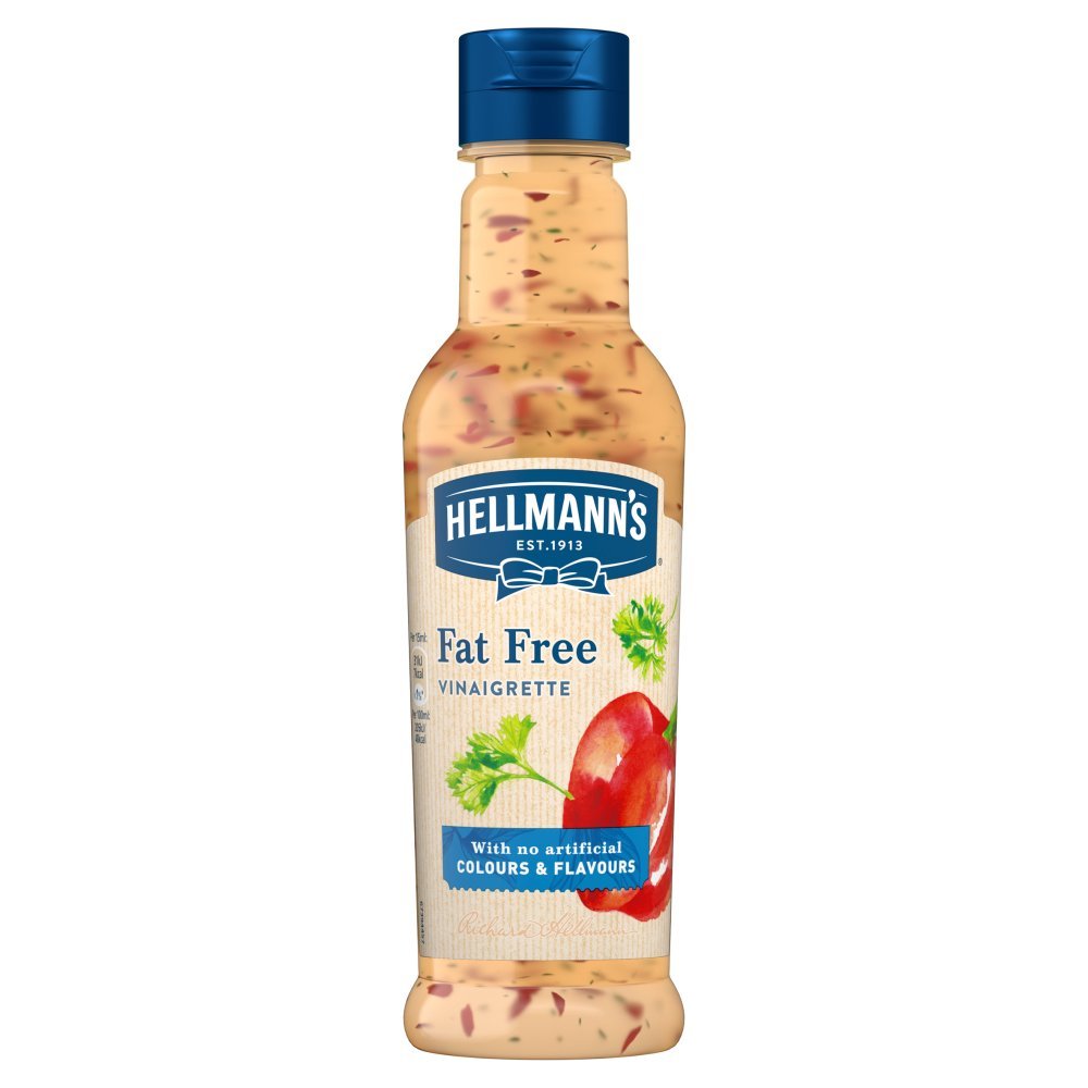 Hellmann's Fat Free Vinaigrette Original 7 Cals Dressing 210 ml - Low-calorie, fat-free vinaigrette dressing.