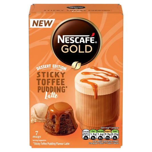 Nescafe Gold Sticky Coffee Pudding Latte Desert Edition 7 Sachets (140g) - "Sticky Coffee Pudding Latte - Dessert Edition Delight!"