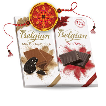 The Belgian Exclusive Diwali Combo Pack of NSA Bar Dark and The Belgian Bar Dark W Himalayan Salt, Ideal for Gifting, Birthday Gift, Original Chocolate, Dark and Milk Chocolate, 200g