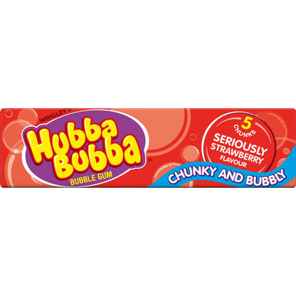 Hubba Bubba Chunky and Bubbly Bubble Gum Strawberry Flavour, 20 X 35 g - Strawberry-flavored bubble gum in twenty chunky packs, 35g each.