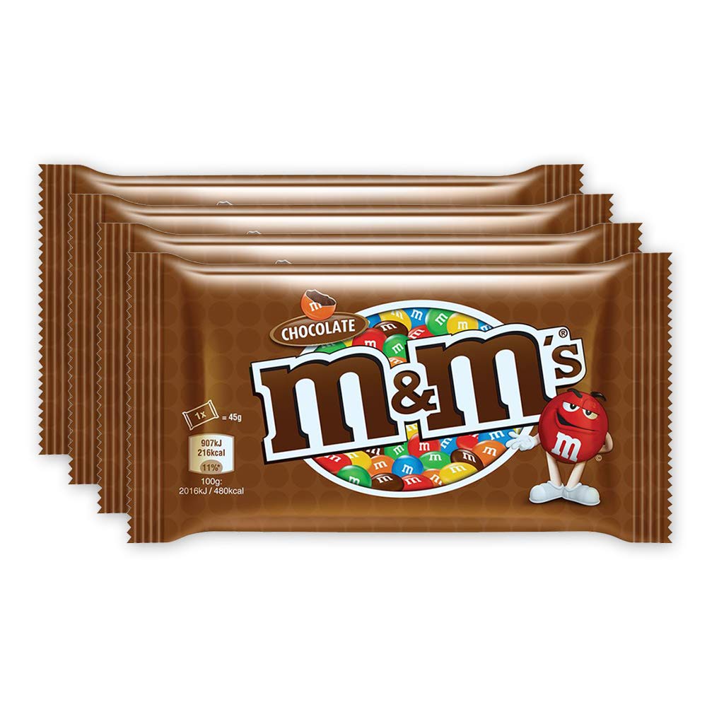 M&M's Milk Chocolate Candies - 45Gm (Pack Of 4) - "Milk Choco Fun!"