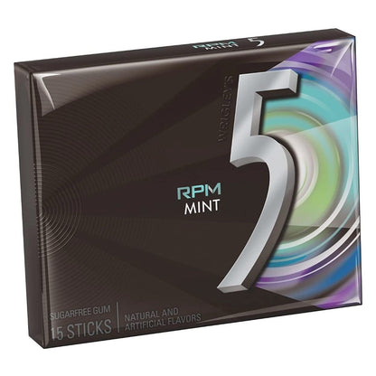 Unleash Refreshing RPM Mint: Wrigley's 5 Sugar-Free Gum - Pack of 2, 15 Sticks Each!