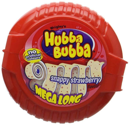 Hubba Bubba Snappy Strawberry and Fancy Fruits Mega Long Chewing Gum; 56 g - Pack of 2 - Chew on the fun with Hubba Bubba's Snappy Strawberry and Fancy Fruits mega long chewing gum, 56g, pack of 2.