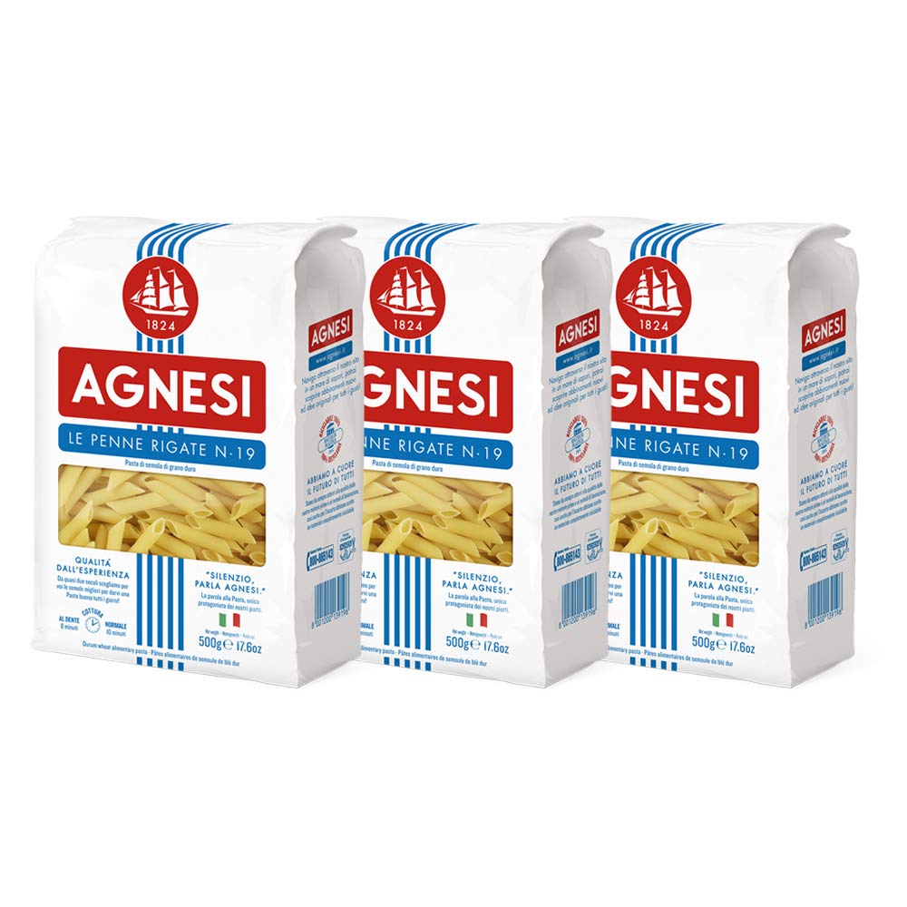 Agnesi Penne Pasta, 500g, Pack of 3, Product of Italy - Triple the Taste!