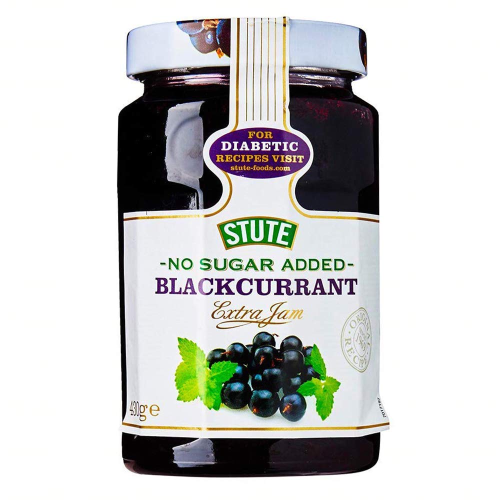 Stute Blackcurrant Extra Jam • No Sugar Added, 15.17 oz / 430 g