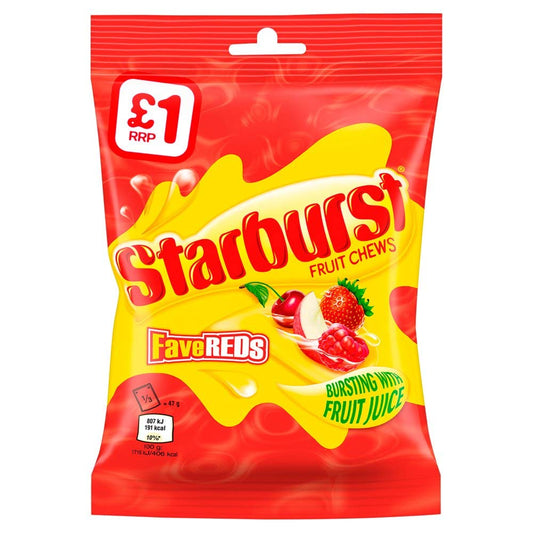 Starburst Fave Reds Fruit Chews Candy, 141g