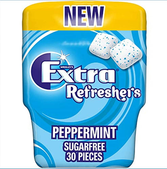 Extra Refreshers Chewing Gum, Sugar Free, Peppermint Flavour, 30 Pieces - Peppermint refreshment!