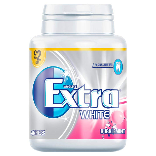 Wrigley's Extra White Bubblemint Sugar-Free Chewing Gum - 46 Pieces, 2.26 oz / 64 g - Bubble into Freshness!