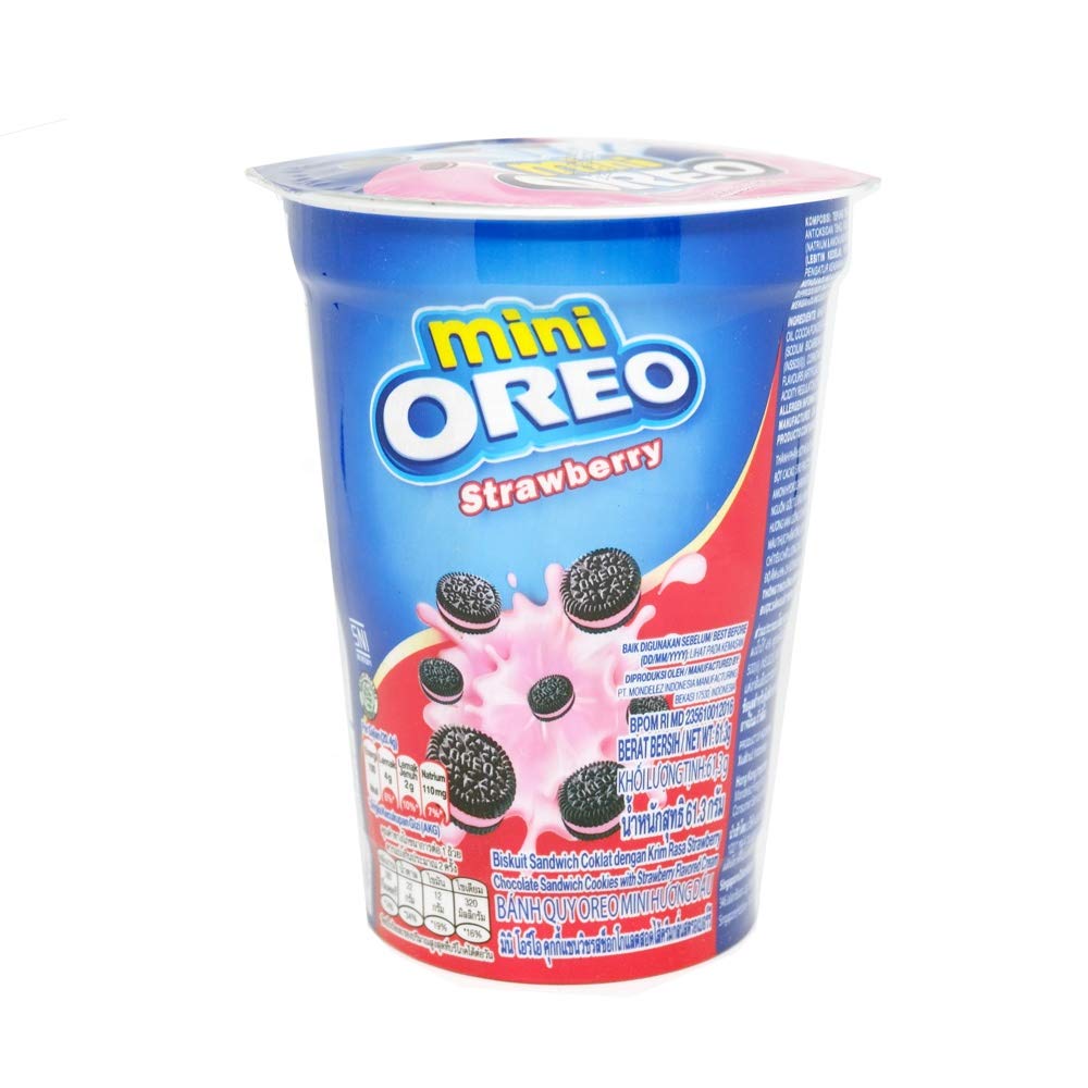 Oreo Mini Strawberry Flavoured Cream Biscuit Cup (Pack of 2) 67g - "Strawberry mini delight!"