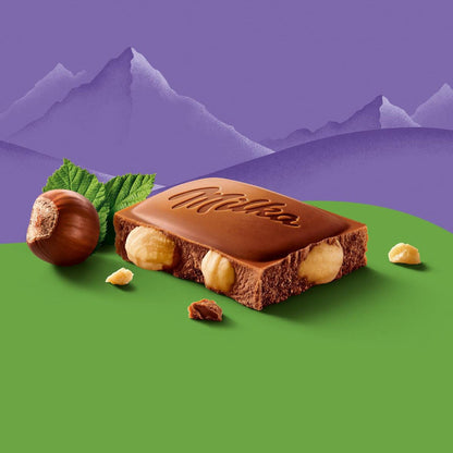 Milka Hazelnut Milk Chocolate Bar - 100g - "Nutty Milk Magic!"