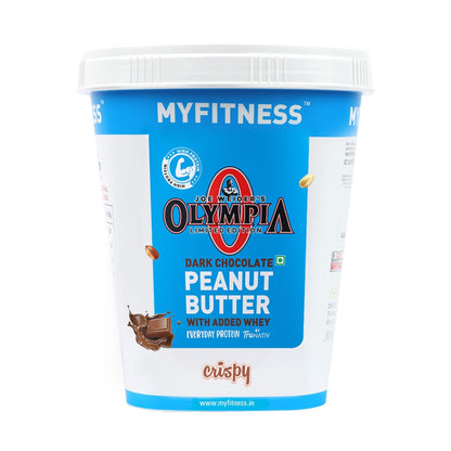 MYFITNESS High Protein Dark Chocolate Peanut Butter Crispy 1kg | With Added Whey | 23g Protein for Muscle Building | Tasty Nut Butter Spread | Gluten Free | Zero Trans Fat| Crispy Peanut Butter