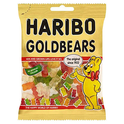 HARIBO Goldbears Share Size, 4.94 Oz / 140 G, 2 Pack, Fruit - Two packs of fruity gold-bear gummies.