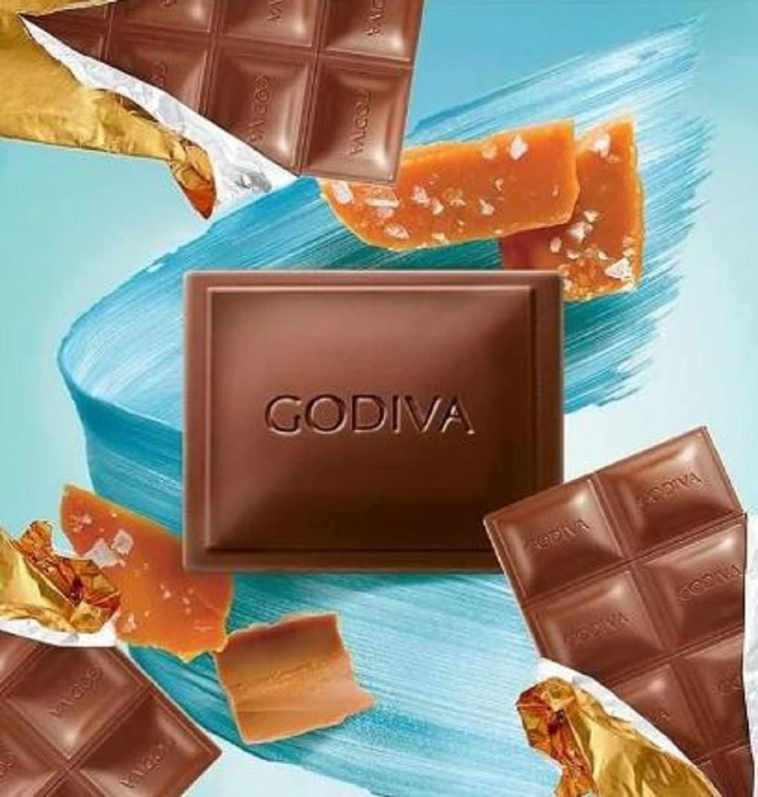 Godiva Signature Salted Caramel Milk Chocolate 90g - Savor the deliciously smooth and creamy milk chocolate with a touch of salted caramel in Godiva's Signature bar