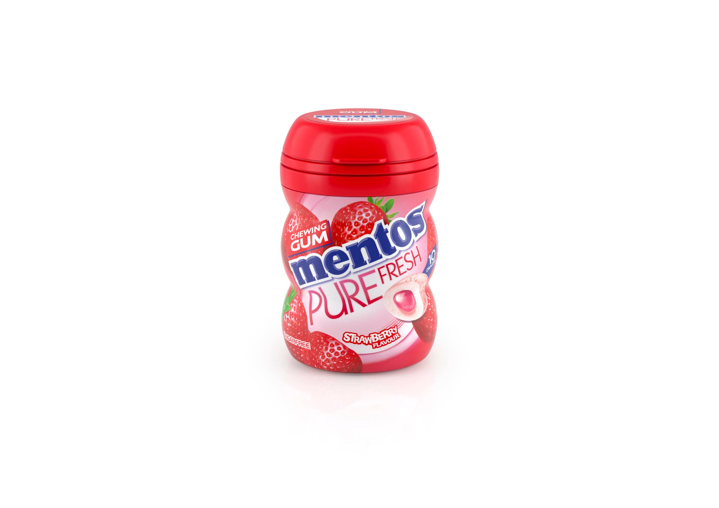 Mentos Sugar Free Chewing Pure Fresh Strawberry Flavour 20g Pack Of 3 (Imported) - "Strawberry Gum Bliss!"