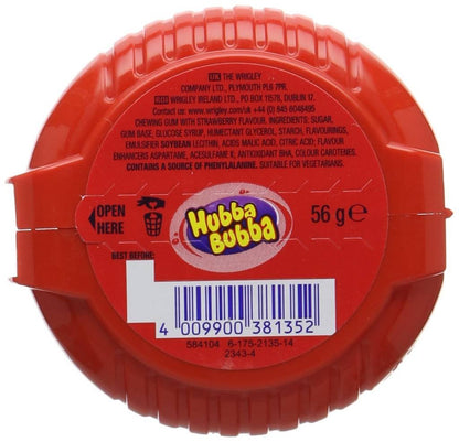 Wrigley's Hubba Bubba Snappy Strawberry 6 Feet Gum Tape - 56g - Unleash Fun!