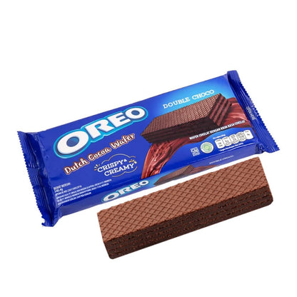 Oreo Crispy & Creamy Double Choco Dutch Cocoa Wafer, Bule & Brown, Small - 140 Gm - "Double chocolate delight!"