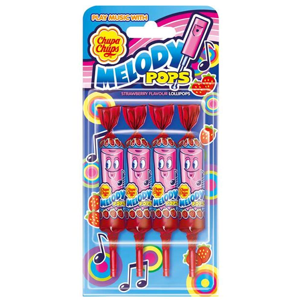 Chupa Chups Melody Pops Lollipops 4X15G, Strawberry - Melody pops strawberry