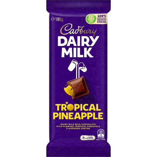 Cadbury Dairy Milk Tropical Pineapple (Australian Imported), 180g - Pineapple delight