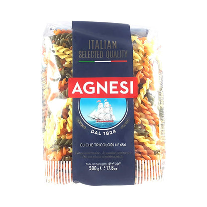 Agnesi Eliche Tricolor Pasta, 500g, Pack of 2, Product of Italy - Taste the Rainbow!