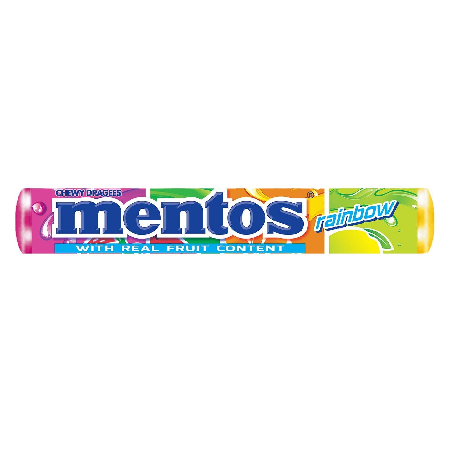 Mentos Rainbow Roll Candy - Assorted Flavours, 36.4g - "Assorted Flavour Rainbow Candy!"